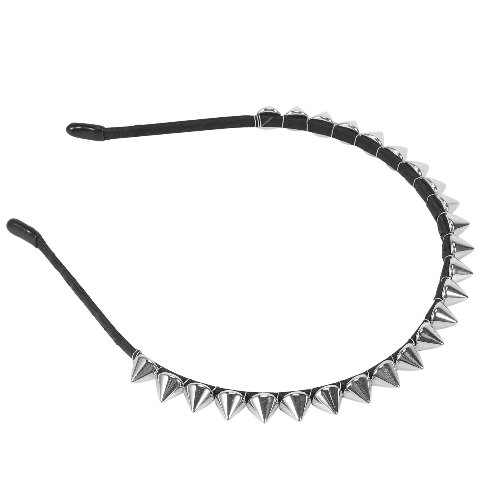 Beauty Silver Metal Stud Rivet Spike Headband Hair Head Band Aliceband Punk Girl