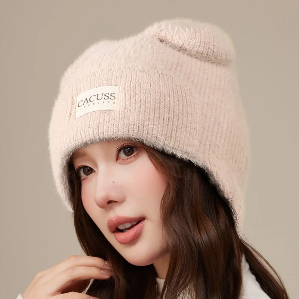 Adults New Rabbit Fur Knit Beanie Hat 56-62cm White Grey Beige Pink Women Winter Warm Soft Cozy Daily Wear Classic Style Arrival