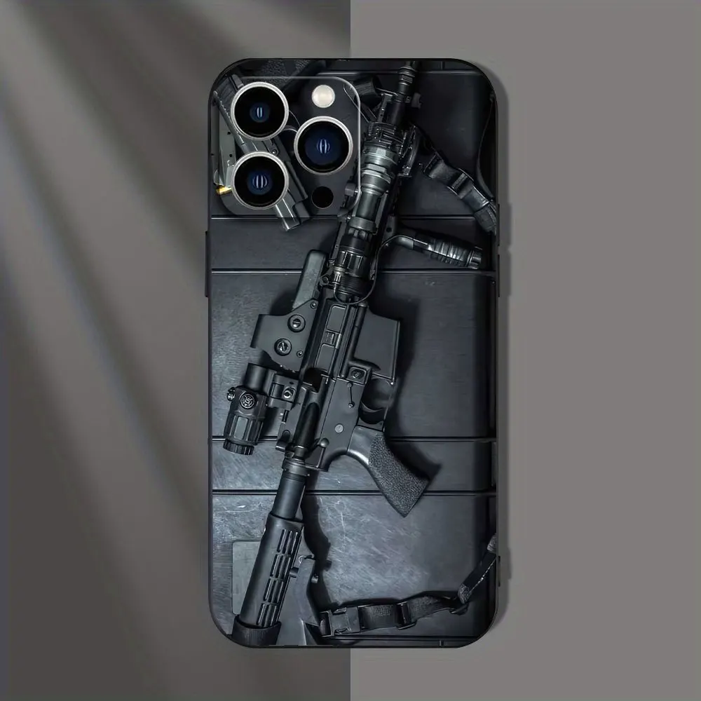 حافظة سوداء سميكة بسيطة لهاتف iPhone 16/15/14/13/12/11 Pro Max لأحدث اتجاهات الموضة. الغطاء الخلفي #1