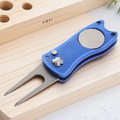 أداة إصلاح Divot قابلة للطي من الفولاذ المقاوم للصدأ، ملحقات جولف، أزرق خفيف الوزن، محمول، متين، سهل الإمساك، تصميم خاص #1