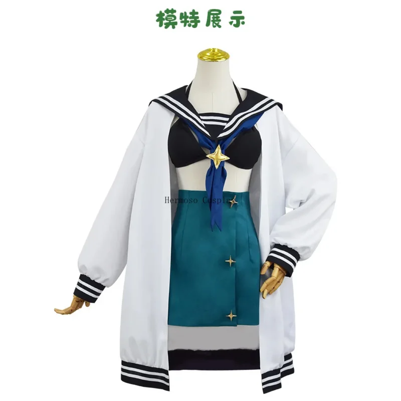 Crazy Music Cosplay Costume Anime Gushing Over Magical Girls Cosplay Wig Green Skirt Hat Xmas Party Uniform Convention Outfit