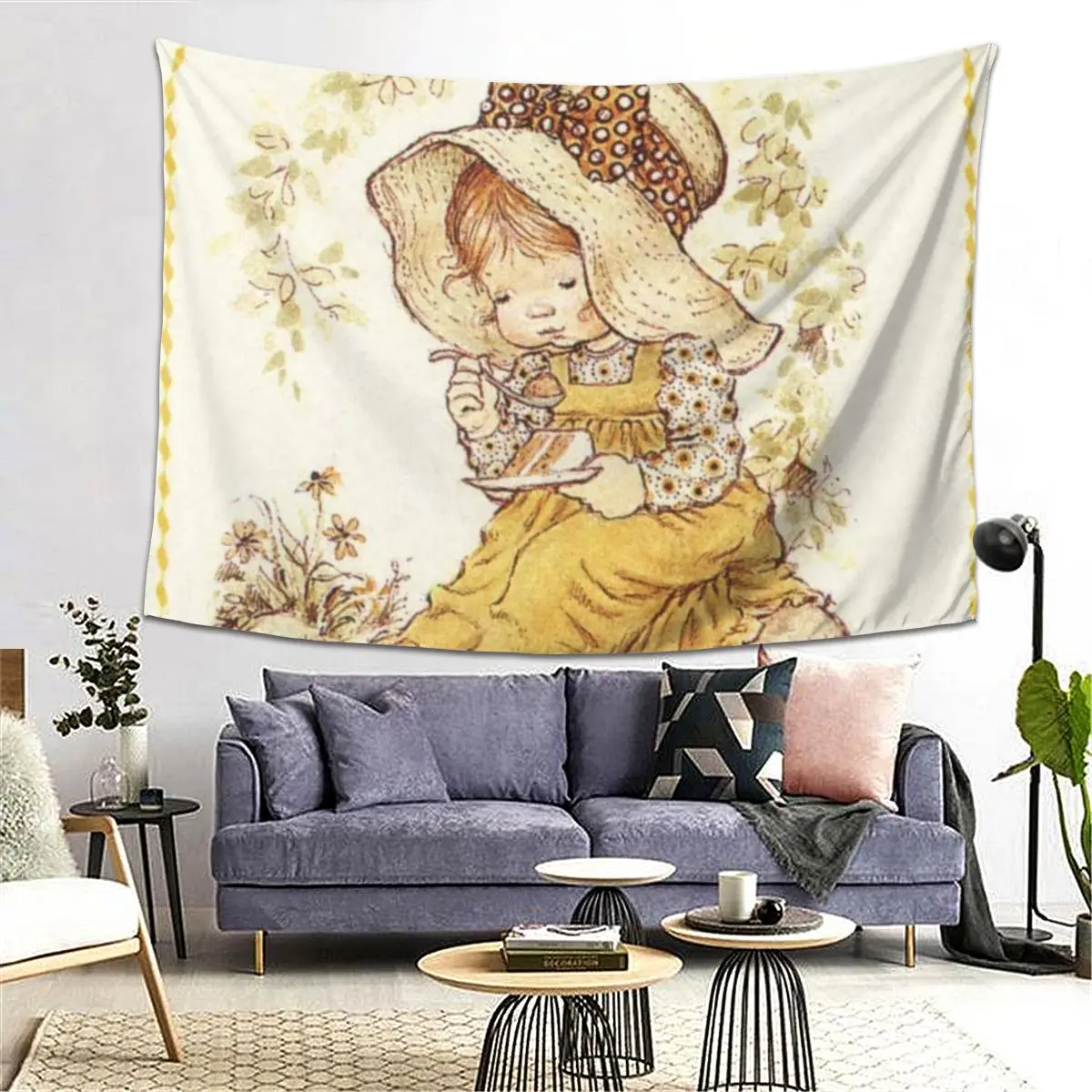 Sarah Kay Swing Girl Tapestry Decor Art Aesthetic Tapestries for Living Room Bedroom Home Wall Cloth Wall Hanging