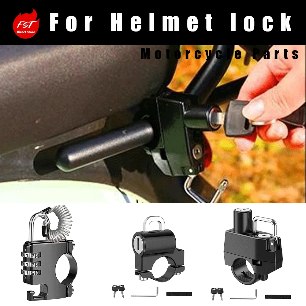 Electric Scooter Motorcycle Helmet Lock, Outdoor Anti‑Theft Fixed Safety Helmet Hook Lock for E‑bike