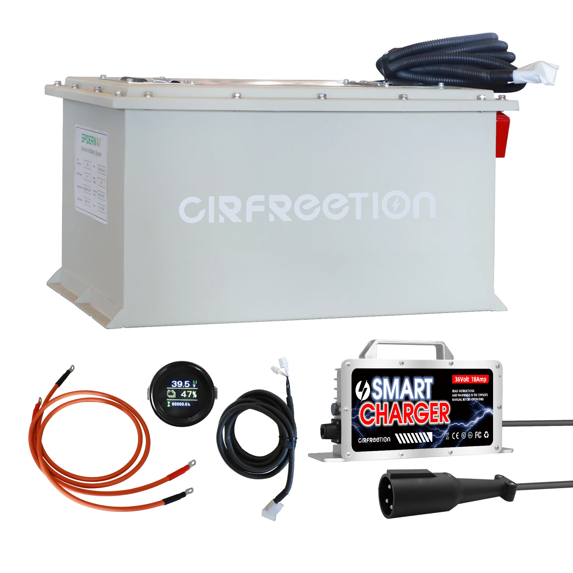 

36V 105Ah LiFePO4 Lithium Battery with 25A Charger for Club Car Golf Cart,7.68kW 200A BMS 6000+ Deep Cycles