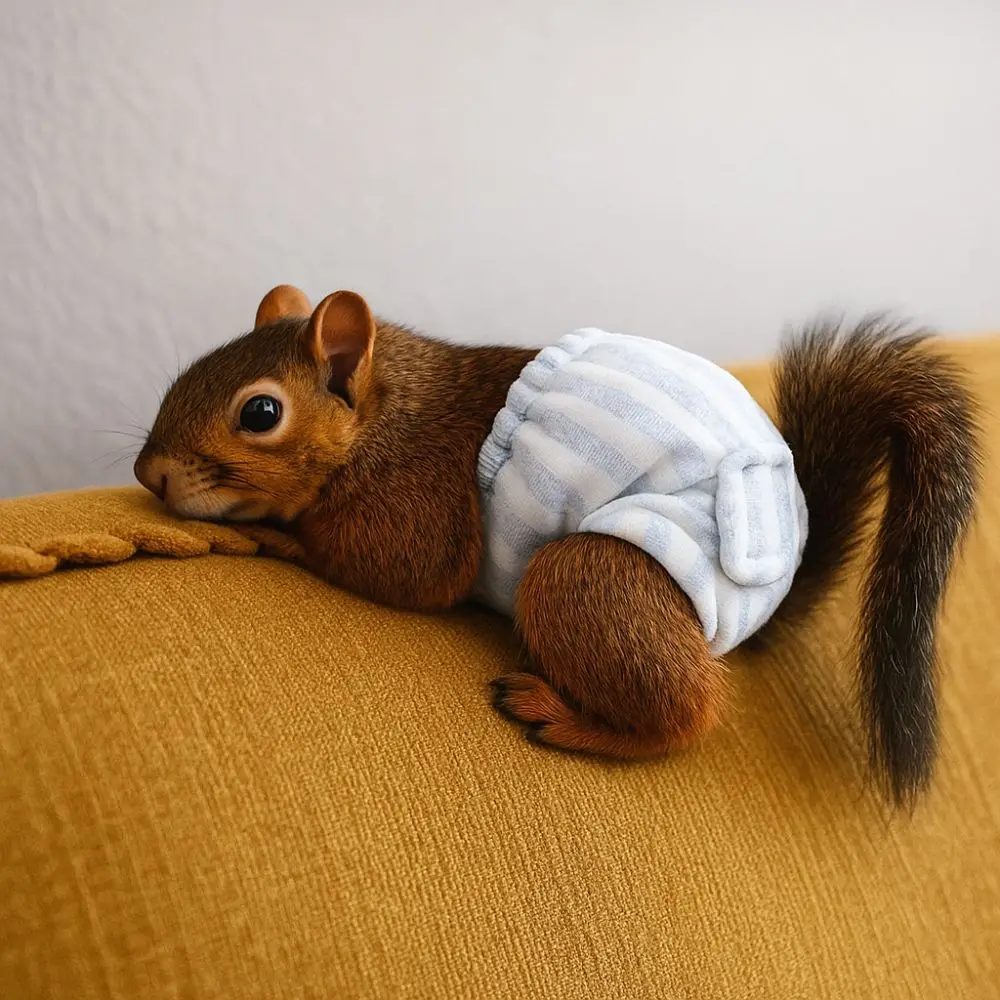 Absorbent Squirrel Diapers Leak-Proof Adjustable Pet Menstruation Diaper Breathable Squirrel Physiological Underwear