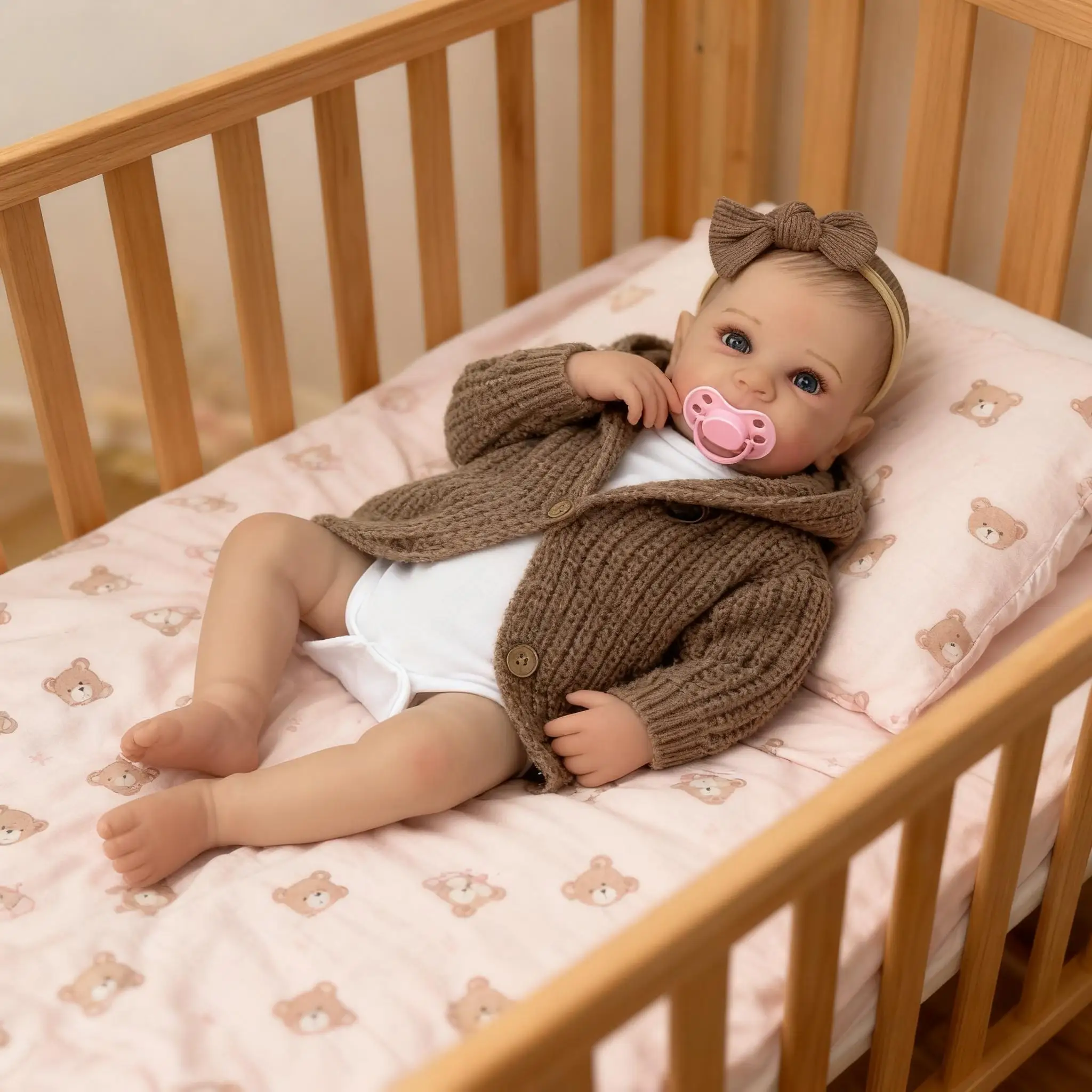 Lalki Reborn o wysokości 45 cm - Realistyczne noworodki, miękki, obciążony korpus, urocza, ruchoma lalka jak z prawdziwego życia - Prezent dla dzieci w wieku 3+