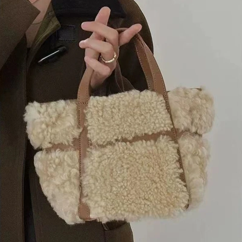 Handheld Woolen Bag Women Lamb Wool Crossbody Bag for Women Shoulder Bags Designer Bags Purse and Handbags Сумка Женская Bolsos