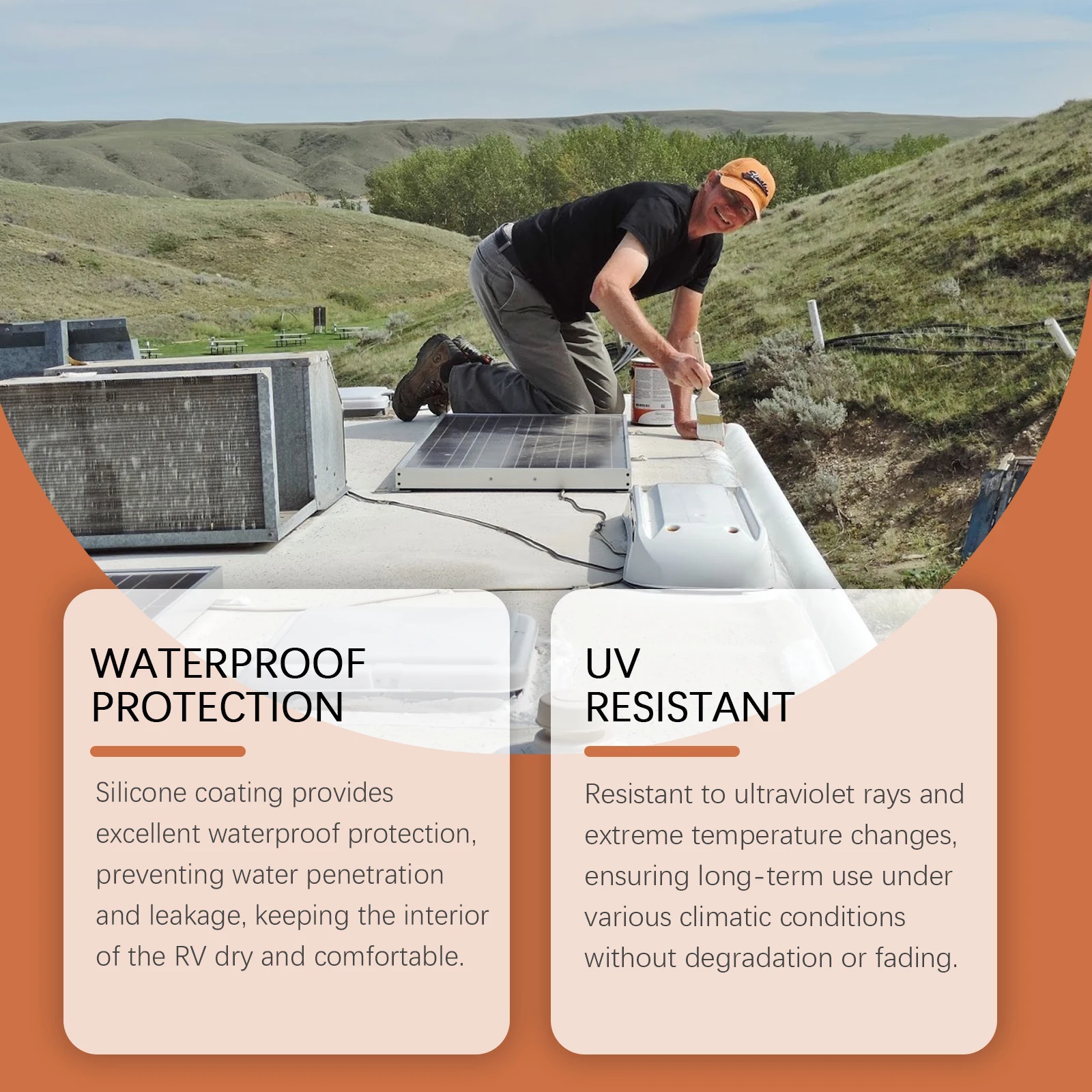 High-Performance Silicone RV Roof Sealant-Waterproof Coating for Motorhome Roof Repair, Leak Prevention&Wood Surface Protection image 2
