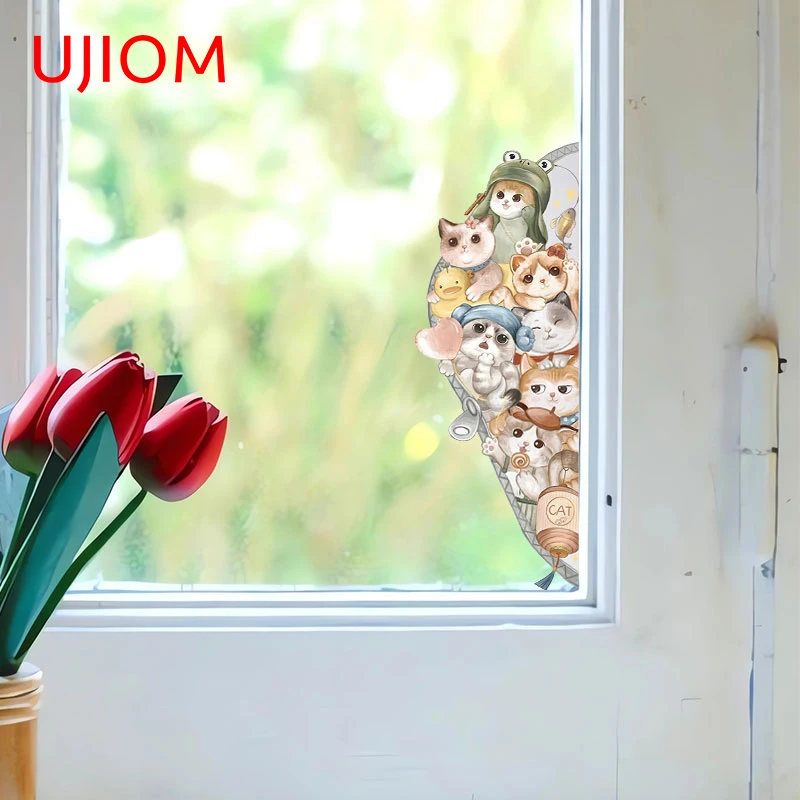 UJIOM 13cm Anime Animal Tear Wall Stickers Scratch Proof Sunscreen Baby Nursery Room Bedroom Decal Wallpapers Home Decor