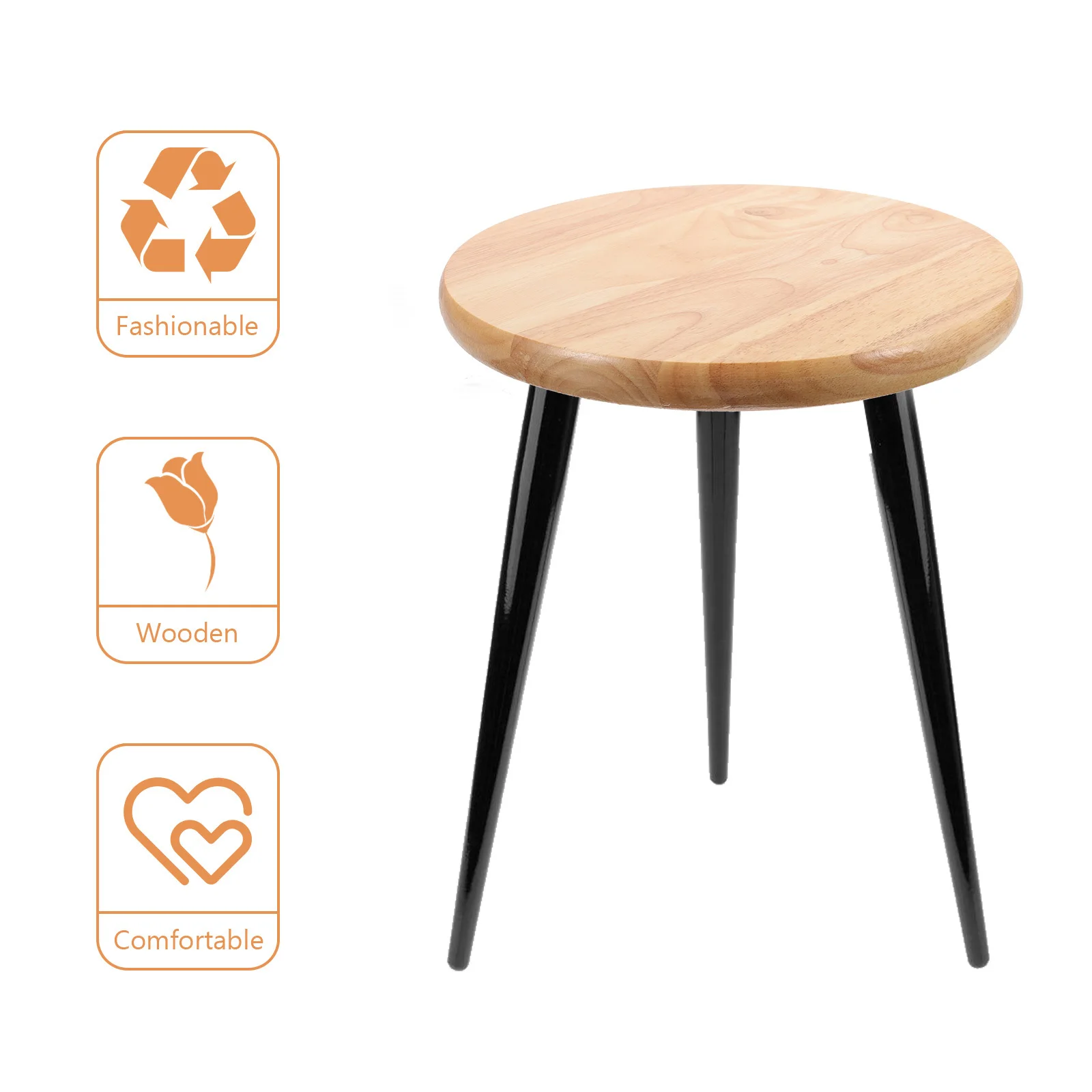 

Solid Wood Round Stool Top Replacement Kit Easy To Clean Scratch Resistant Wooden Seat For Home Bar Chair Repair Part