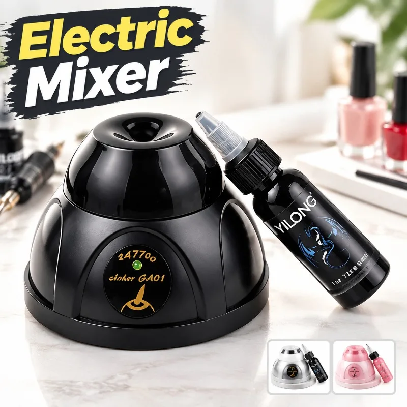 Electric Pigment Mixer Nail Gel Shaking Machine Vortex Oscillator for Nail Polish Tattoo Color Liquid Homogenizing Tool Vessel