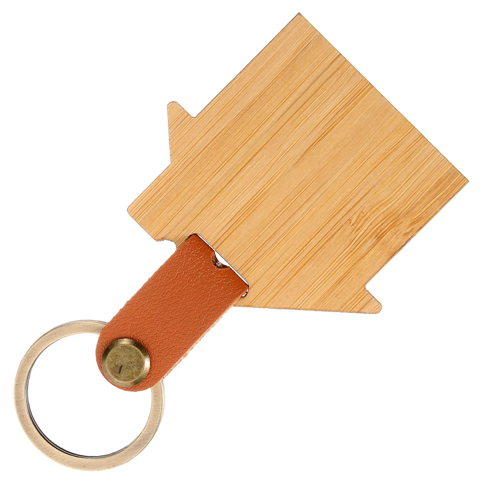 Bamboo First Home Keychain Simple Design Cute Key Pendant for Wallet Phone Keys Bag Hanging Ornament Adult Kids