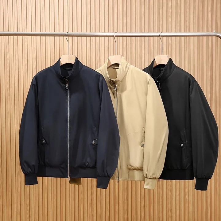 

Классическое мужское роскошное пальто Briti против морщин Jaet Harrington, длинное пальто Sve на молнии с подставкой, подходит для молодежной модной верхней одежды