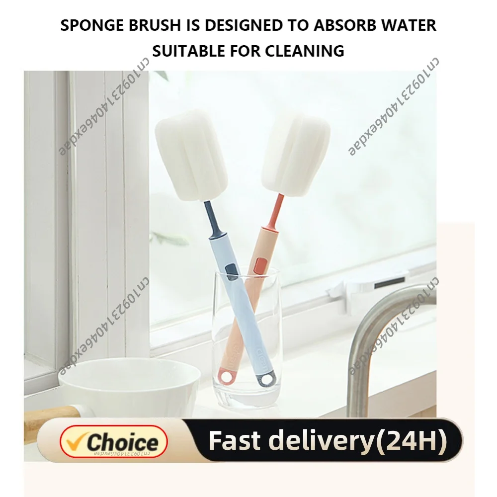 Glass Water Bottle Cleaner Brush With Long Handle Cleaning Bottle Sponge Brush Portable for Cleaning Goblet Glasses Bottles Mugs
