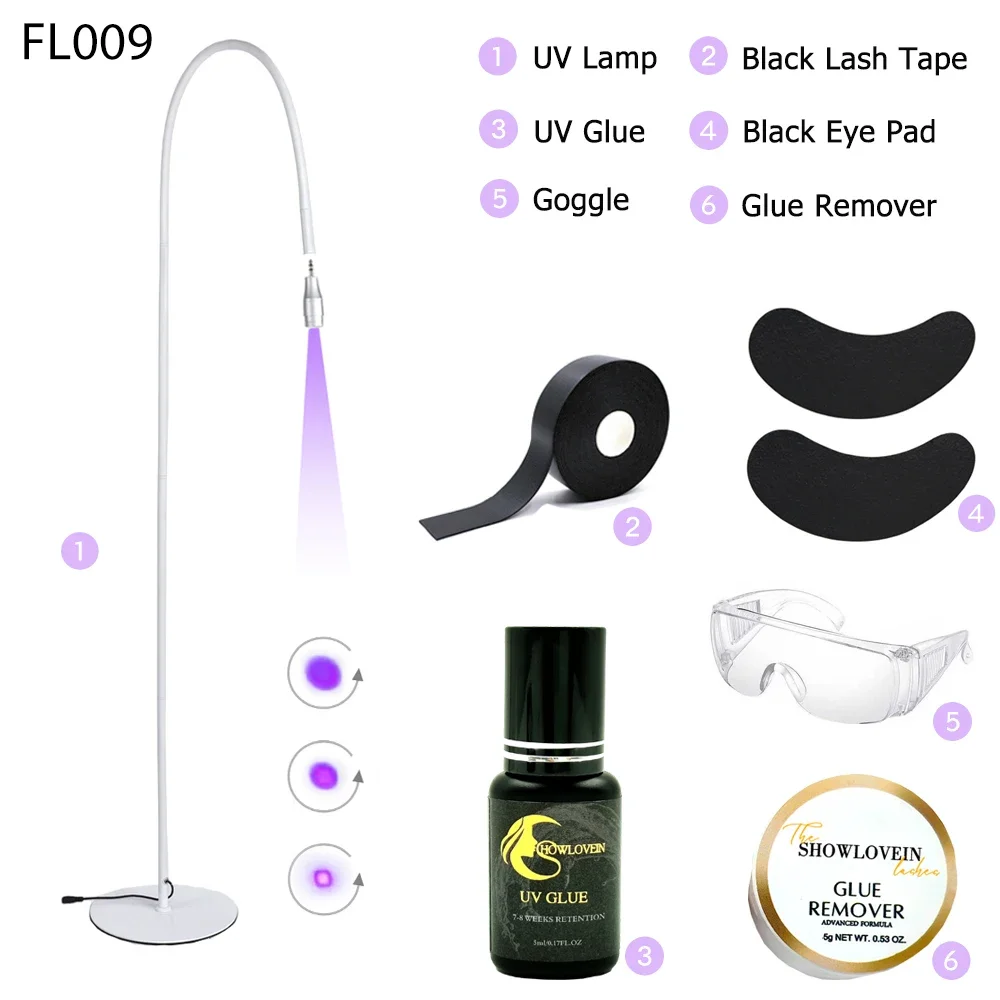 Beauty Salons 5W Eyelash UV Lash Glue LED Light Lamp White Black Floor UV Lamp