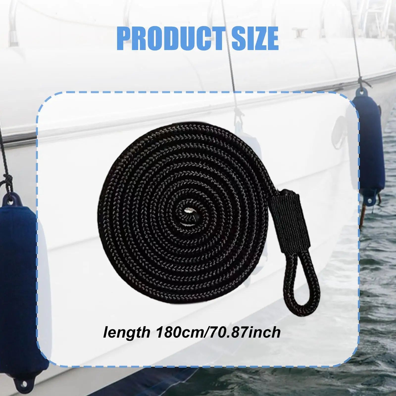 4Pcs Boat Fender Lines 180cm 6ft Marine Grade with Eye Boat Accessories Dock Lines Fender Ropes for Pontoon Small Boats Buoys