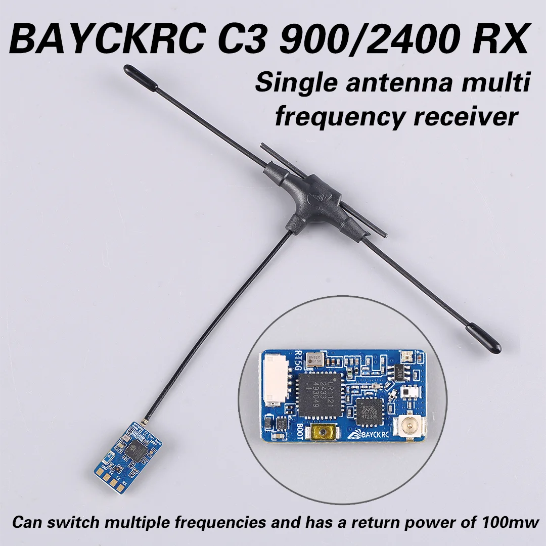 

BAYCKRC C3 9002400 Двухдиапазонный Nano RX Возвратная температура 100 МВт Многочастотный приемник с одной антенной