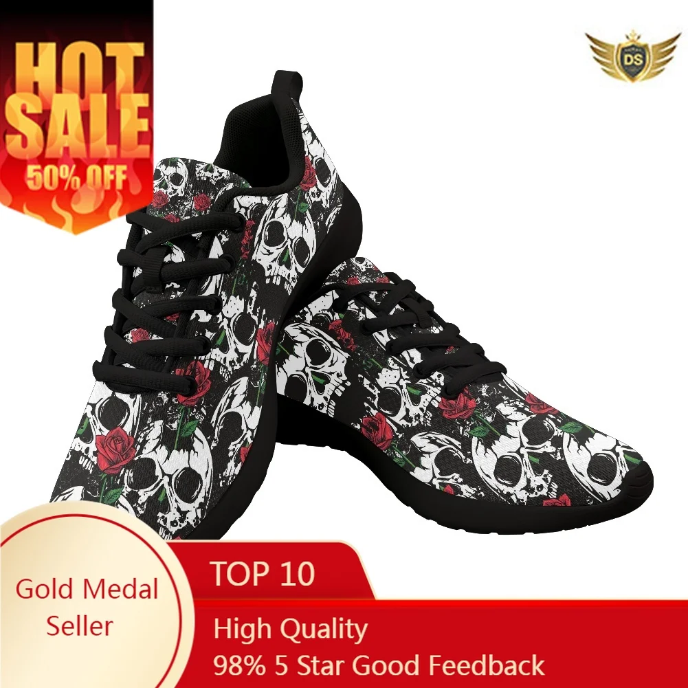 Hot Sale Light Running Shoes Skull Comfortable Men Sneaker Breathable Non-slip Wear-resistant Outdoor Walking Women Sport Shoes