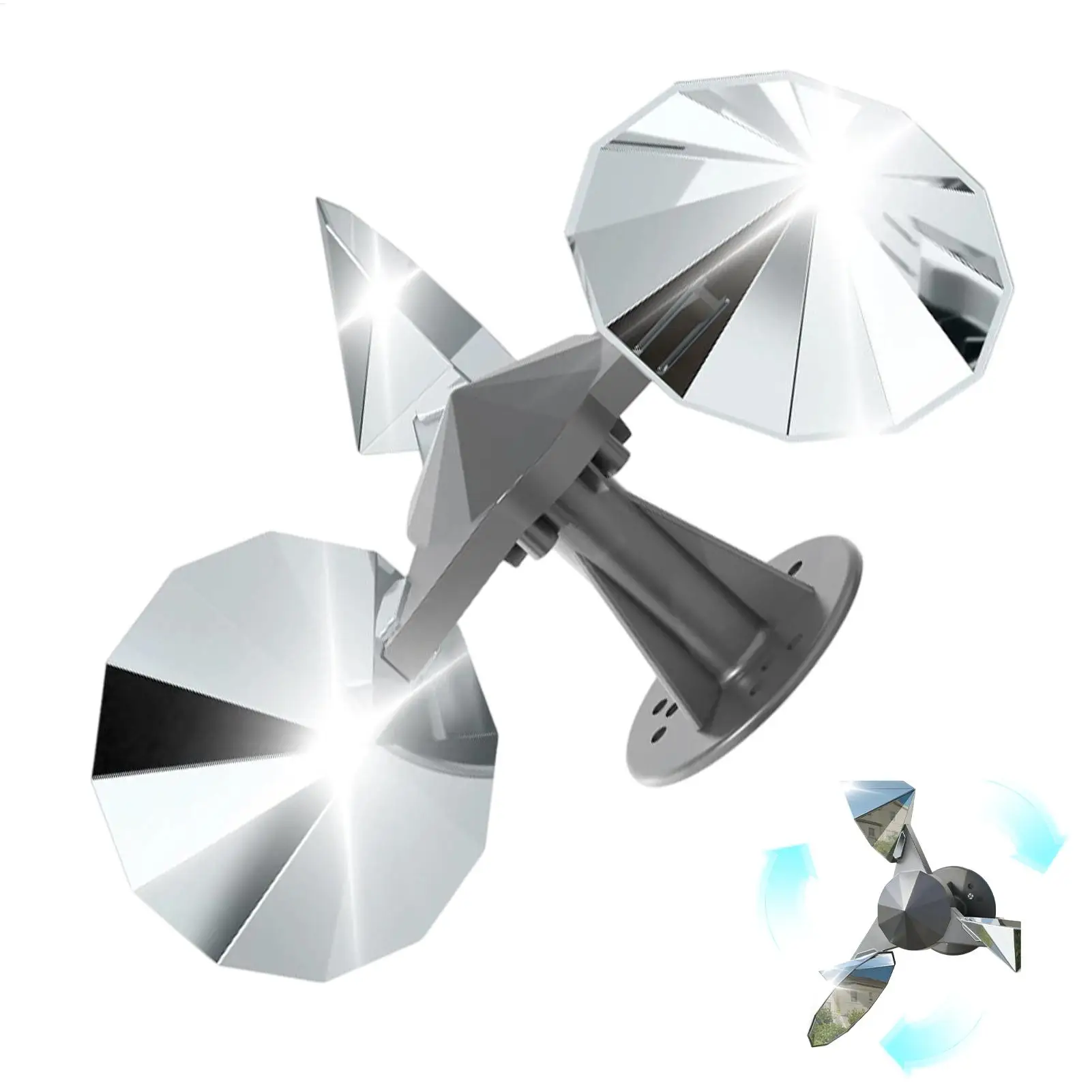 Reflective Swivel Bird Deflectors for Outside Rotating Pigeon Scare Reflective Device Bird Reflectors Wind Powered Scare Devices