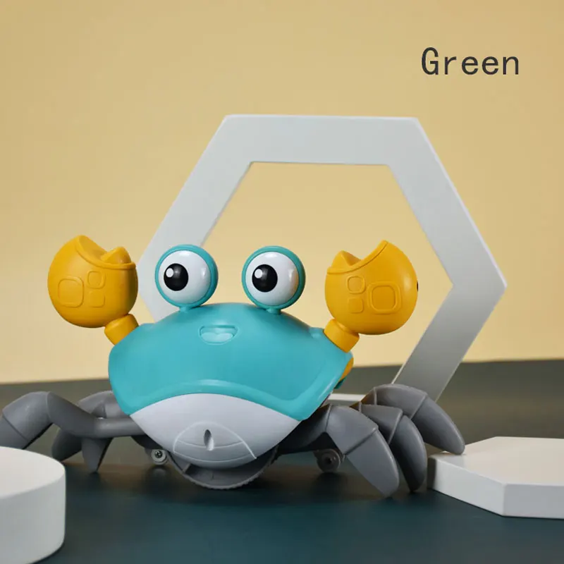 Robot elettronico del granchio giocattolo interattivo del granchio animale domestico elettrico passeggiata con musica carica USB giocattoli divertenti per il regalo di compleanno dei bambini