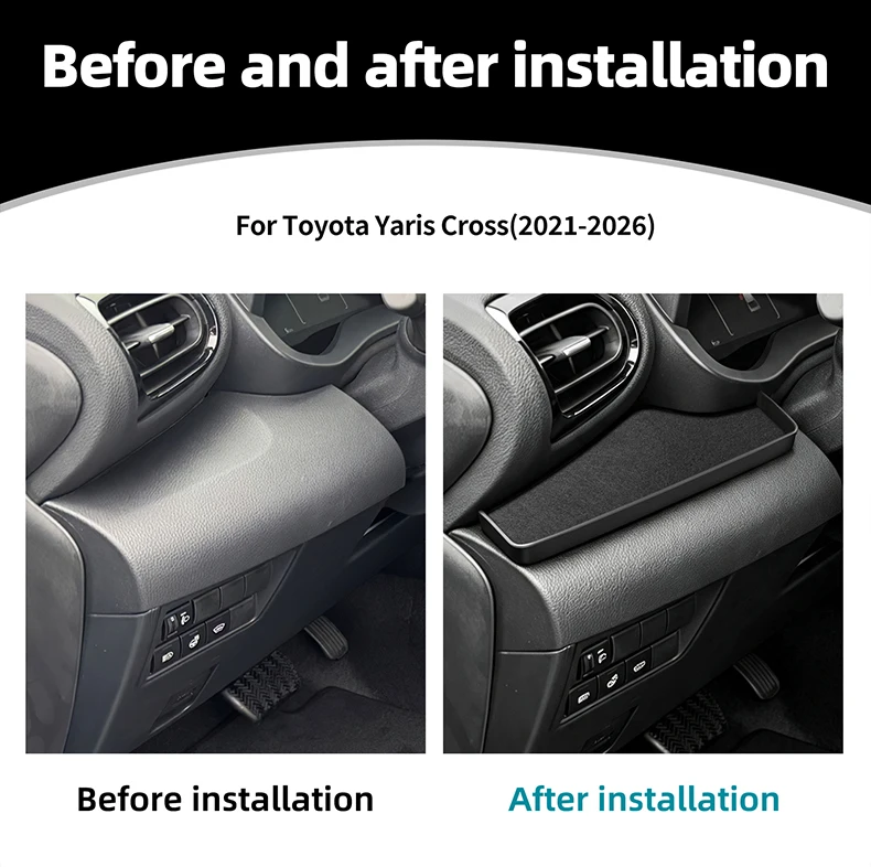 Für Toyota Yaris Cross 2021-2026 Fahrerseitige Ablagefach Rutschfest Kratzfest Innenausstattung Schutz-Zubehör – Detail 2