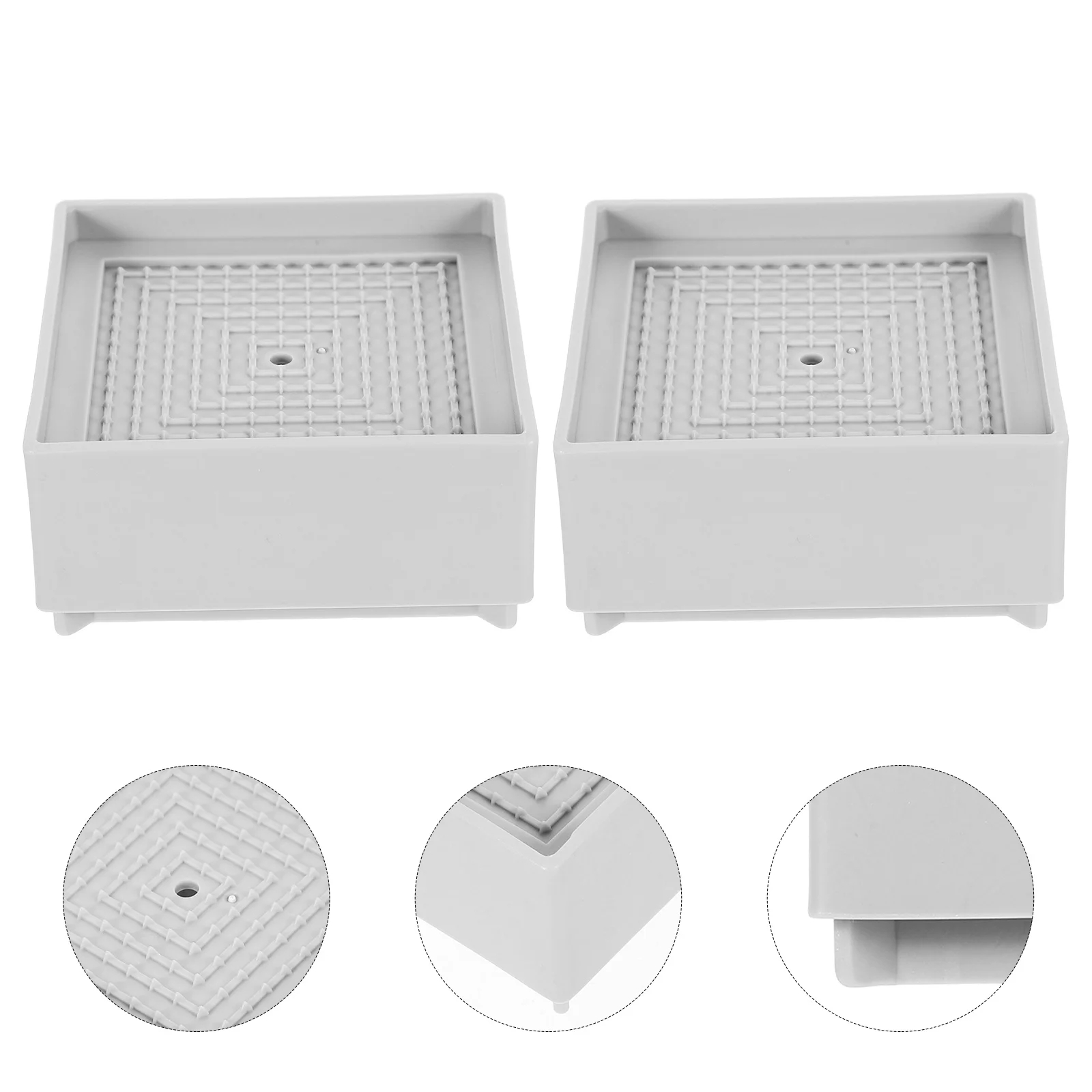 

4Pcs Leg Extenders Plastic Heavy Duty Height Boosters Non-Slip Square Pads for Bed Desk Coffee Table Chair