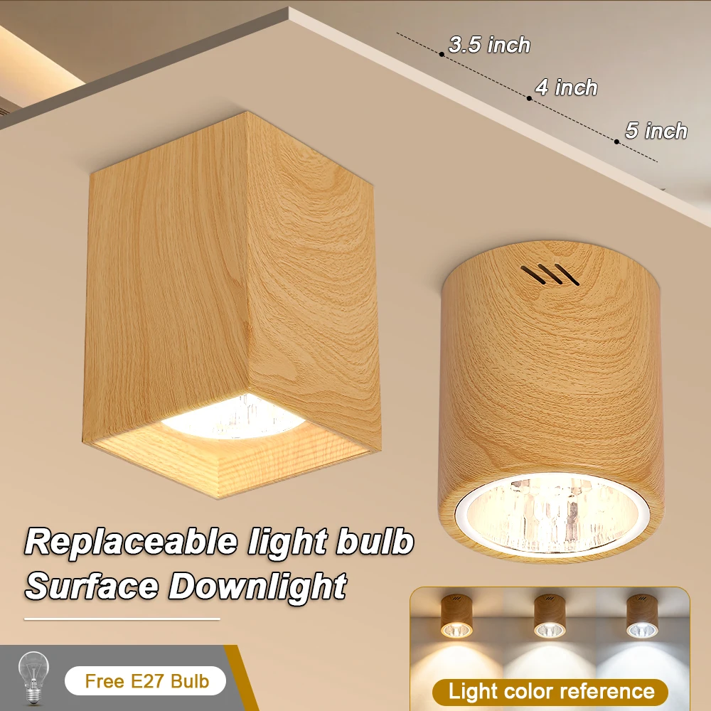 Modern Surface Mounted Downlight LED Bedroom Lamp Indoor for Living Room Corridor Replaceable E27 Ceiling Light Spotlight Decor