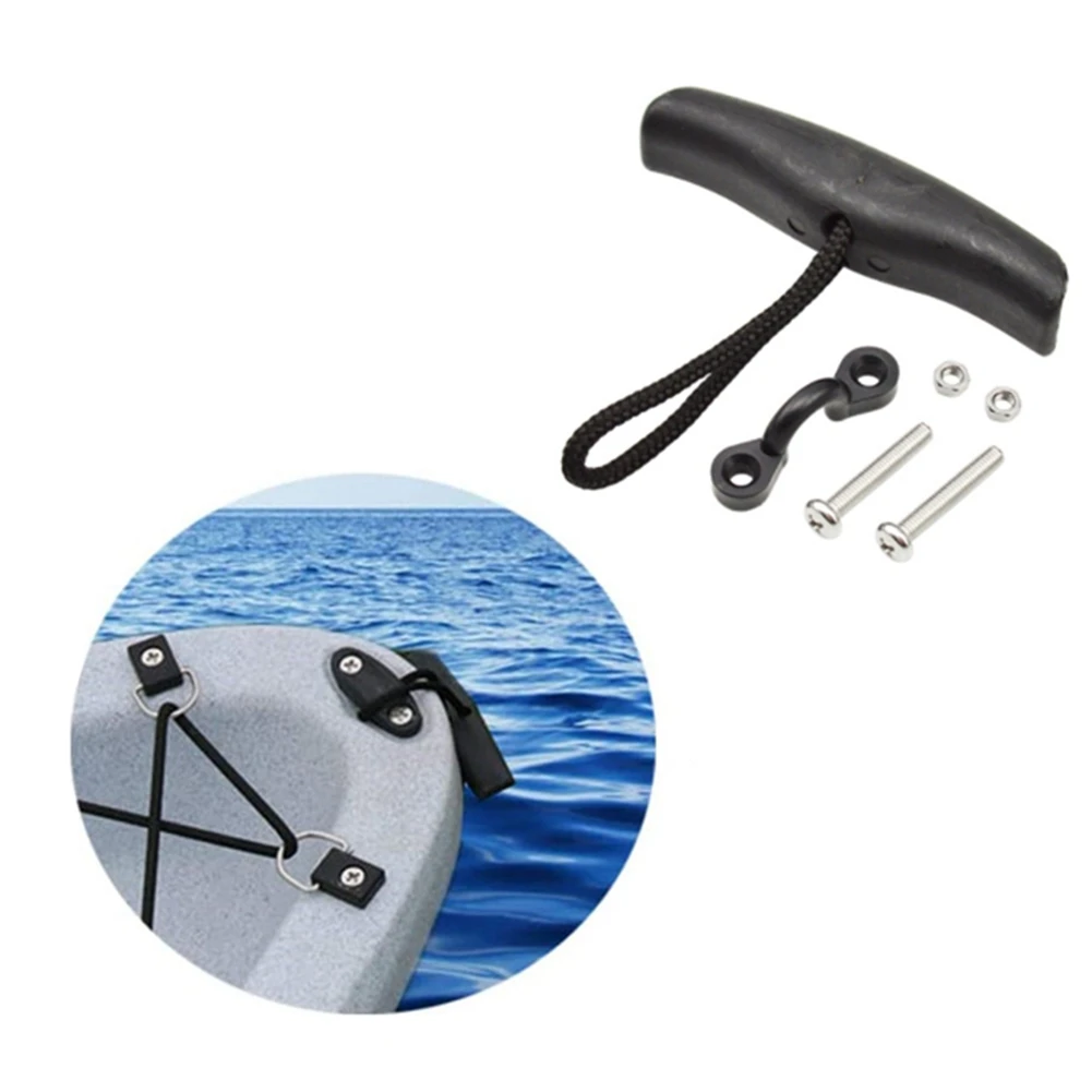 -A14E 2 peças alça de transporte de caiaque alça em T + 2 peças de olhos de almofada de caiaque