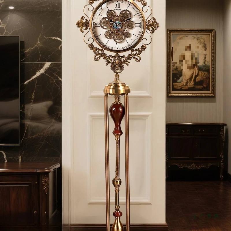 Retro Floor Clock Living Room Standing Clock Atmospheric Floor Watch Vertical Shell Clock
