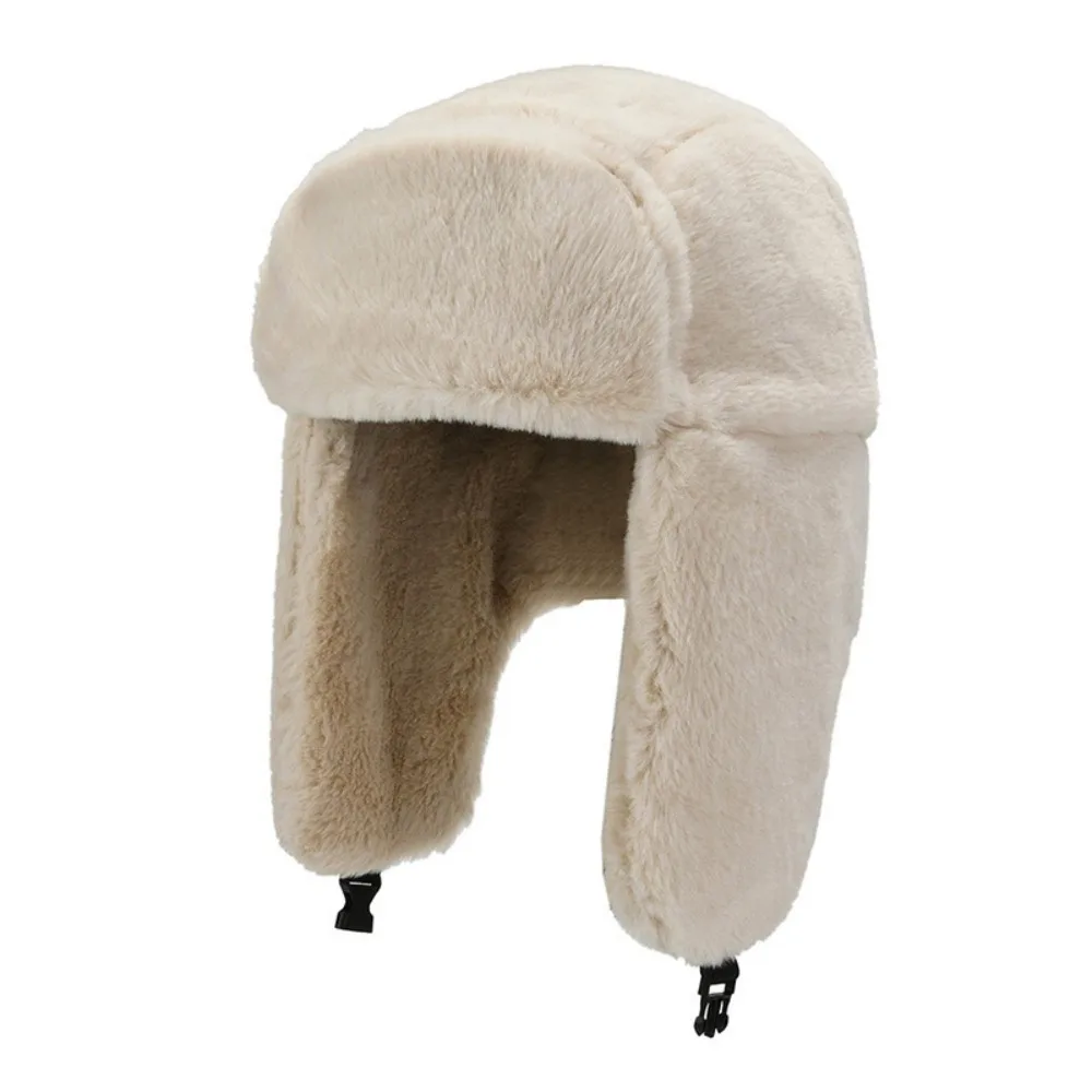 

Cute Plush Rabbit Fur Winter Hat Thickened Windproof Ear Protecting Cap Korean Style Ear Protection Hooded Hat Women