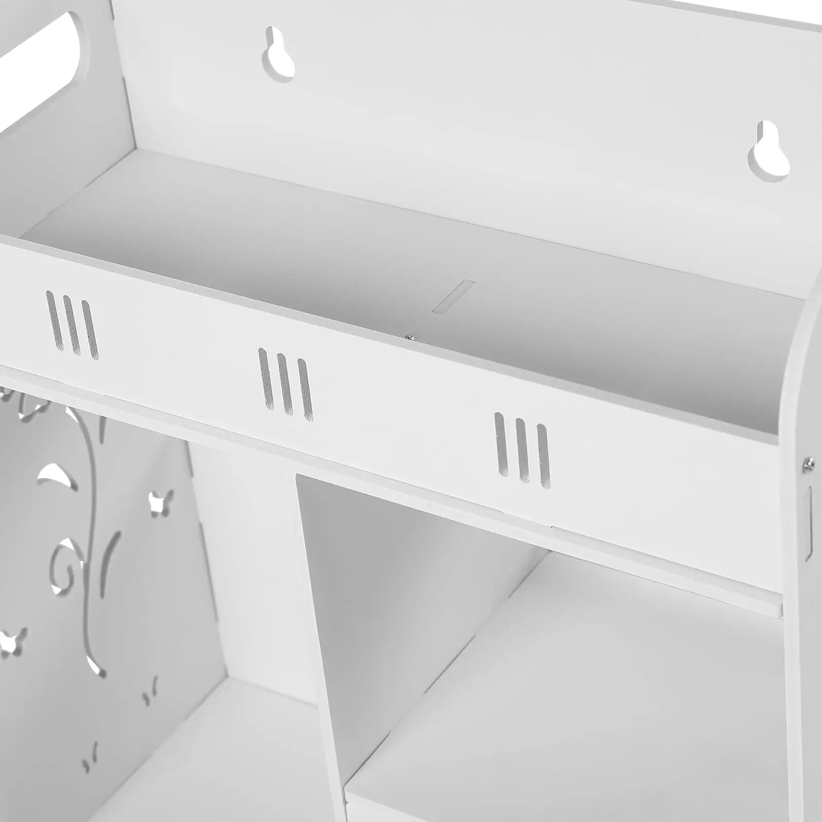 خزانة حائط للحمام، خزانة تخزين خشبية معلقة مع درجين، خزانة تخزين متعددة الأغراض للمعيشة في المطبخ والحمام