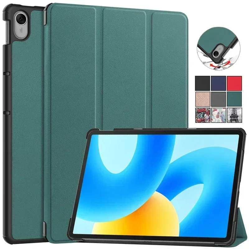 

Чехол для Huawei Matepad 11,5 S 2024 Air 11,5 2023, трехслойная подставка из искусственной кожи, Магнитный смарт-чехол, чехол для планшета