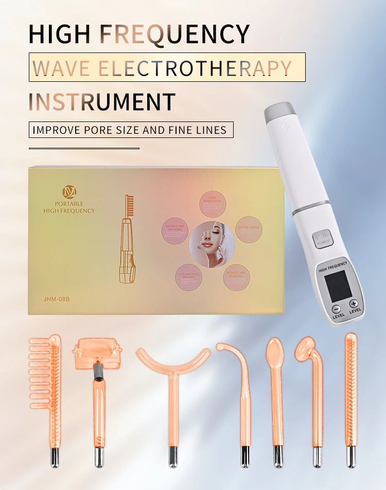 

7 IN1 High Frequnecy Wave Electrotherapy Instrument Glass tubes are Compatible with Various Parts of Body Improve Skin texture
