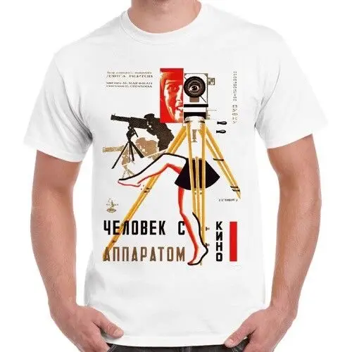 Man with A Movie Camera Soviet Movie Retro T Shirt 943High Quality 100%Cotton Short Sleeve