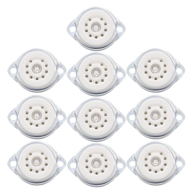 ABMF-真空管シャーシマウント 9Pin ソケットベース 10 個 12AX7 ECC82 6922 EL84 6DJ8 12AU7 12AT7 オーディオギター管