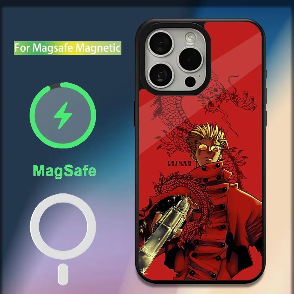 Cool Anime T-Trigun Phone Case For iPhone 16,15,14,13,12,11,Plus,Pro,Max,Mini Magsafe Magnetic Wireless Charging