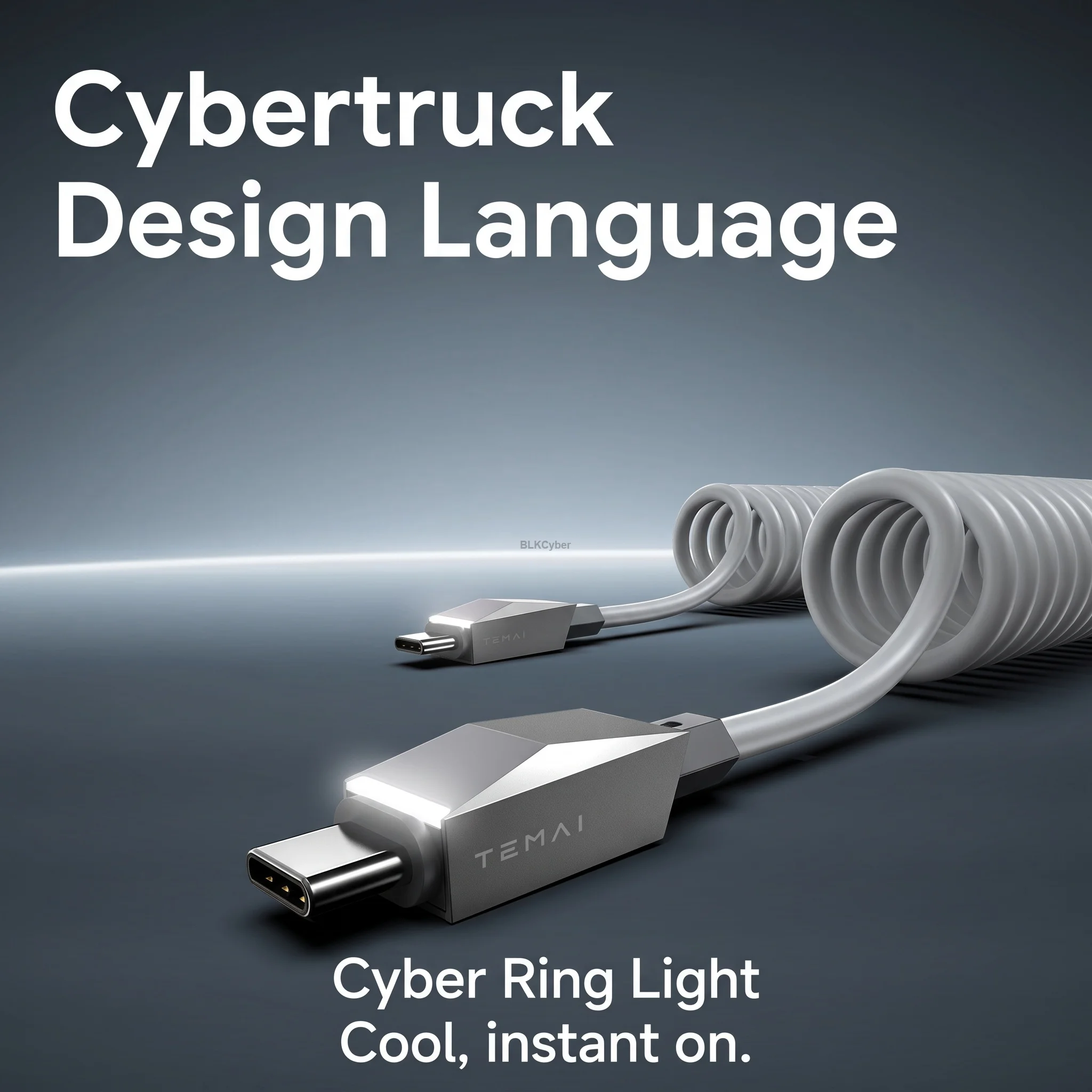 100W PD Fast Charging For Tesla Model 3/Y/X/S/Cybertruc Cyber Coil Data Cable Type-C Universal Spring Charging Cable &Data Sync
