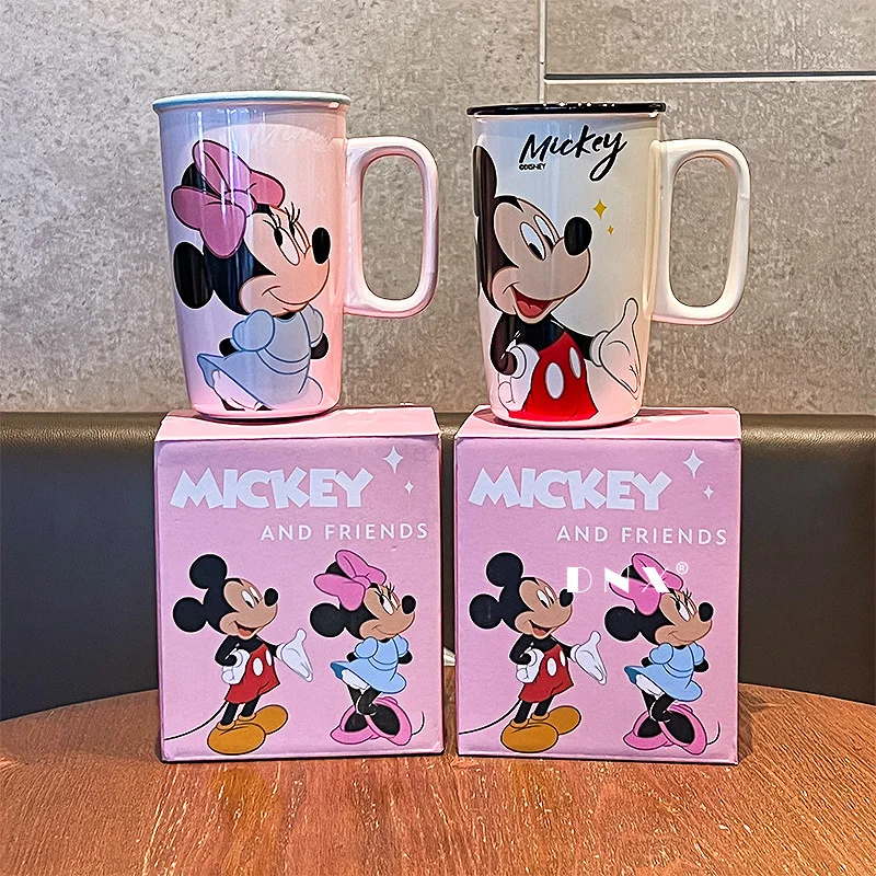 Miniso Mickey Minne Cartoon Kawaii Mug Coffee Cup High Aesthetic Ceramic Milk Cup Give Cute and Creative Birthday Gifts To Girls