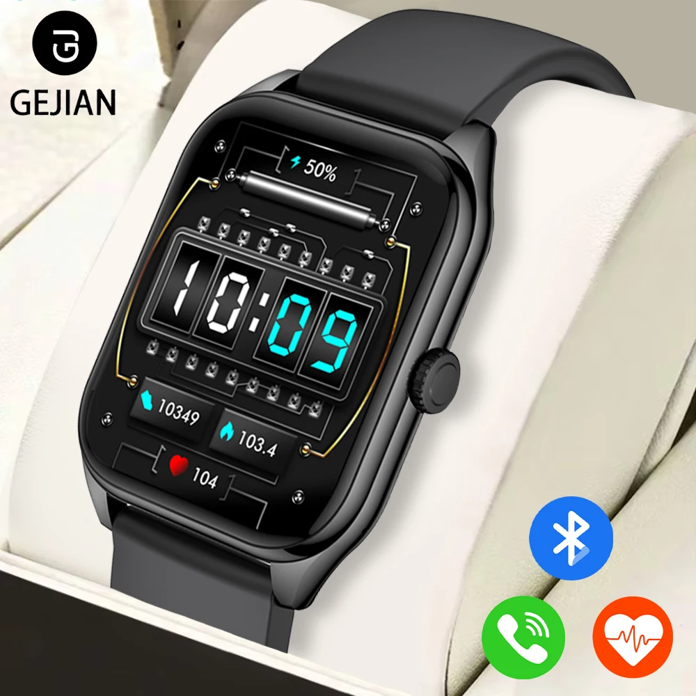 

GEJIAN, новинка 2025 года, интеллектуальные часы с Bluetooth-вызовом 5,2, 1,95-дюймовый TFT-экран, мониторинг сердечного ритма и здоровья, часы с несколькими спортивными режимами