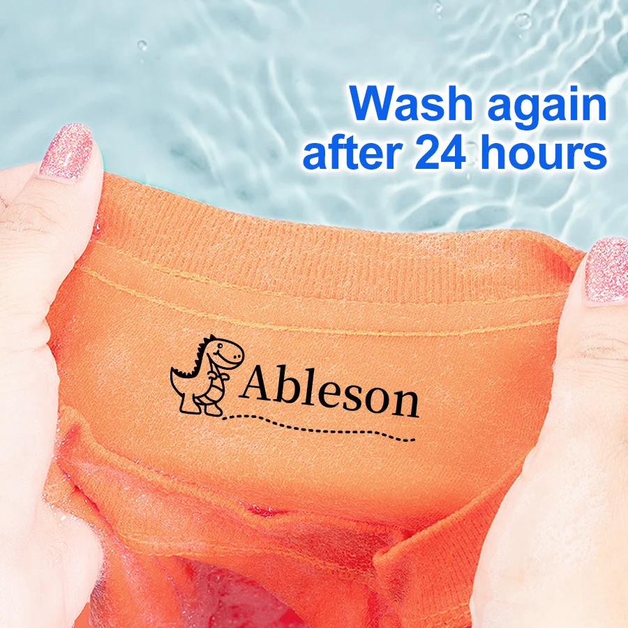 ختم اسم الطفل مصنوع يدويًا مخصص مع هدية - حبر قابل للغسل للملابس/الحفاضات واللوازم المدرسية، ختم شخصي آمن وغير سام #5