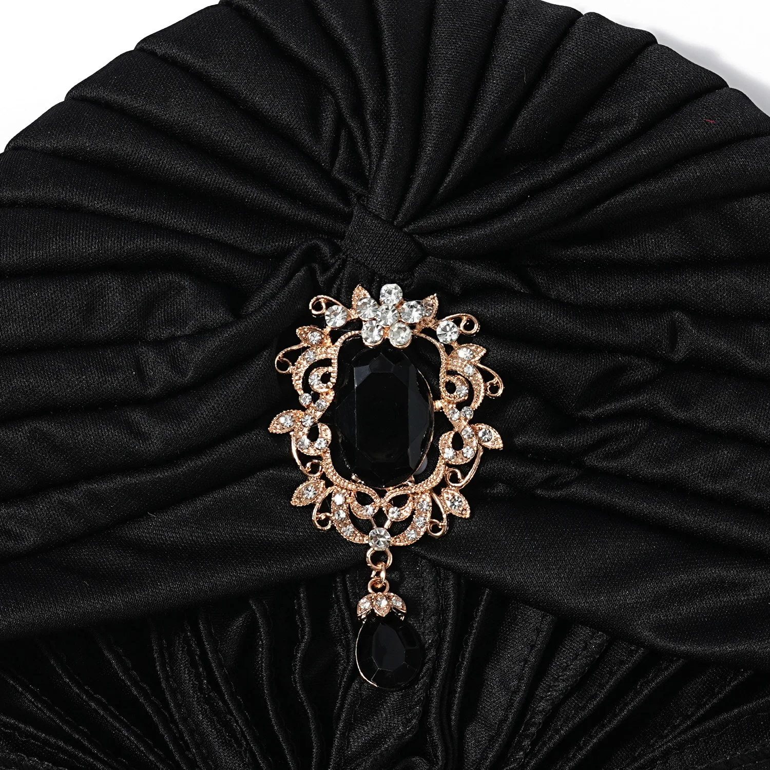 Muslimische Mode Frauen Elastische Legierung Bohrer Twist Knoten Hut Chemo Kappe Krebs Hut Islamischen Femme Kopftuch Indischen Hut Stirnband Turban – Detail 4
