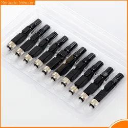 10Pcs Embedded FC UPC Fiber Optic Fast Connector FTTH SM fiber optic FC quick connector FC adapter Field Assembly 0.3db rapid