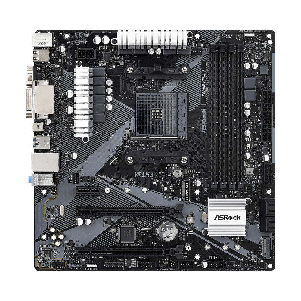 ASRock B450M PRO4-F R2.0 Motherboard Support Ryzen 5 5600 5600G R7 5700X3D 5800x3D CPU 4xDDR4 M.2 PCIe 3.0 AM4 Mainboard mATX
