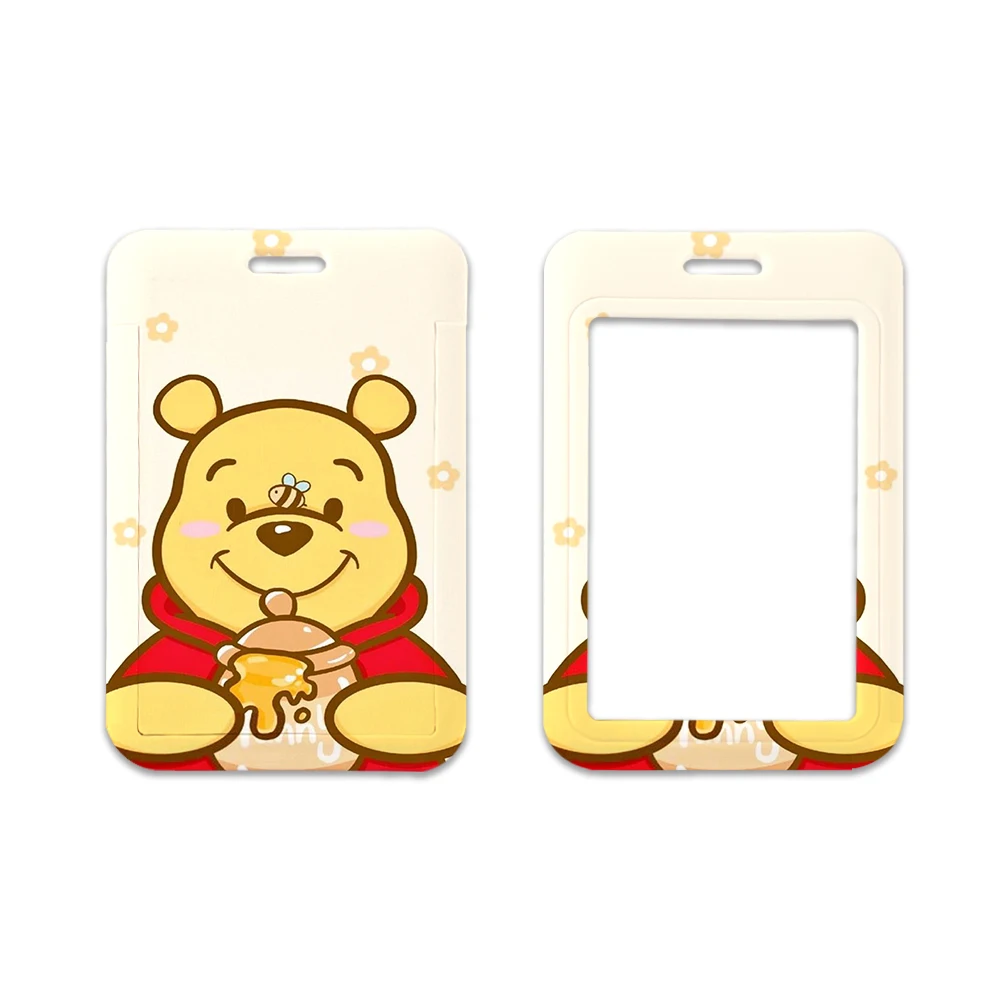 Porte-cartes Winnie en forme d'ours mignon pour étudiant, étui pour carte de bus, porte-carte bancaire, lanière de visite, badge ta.com