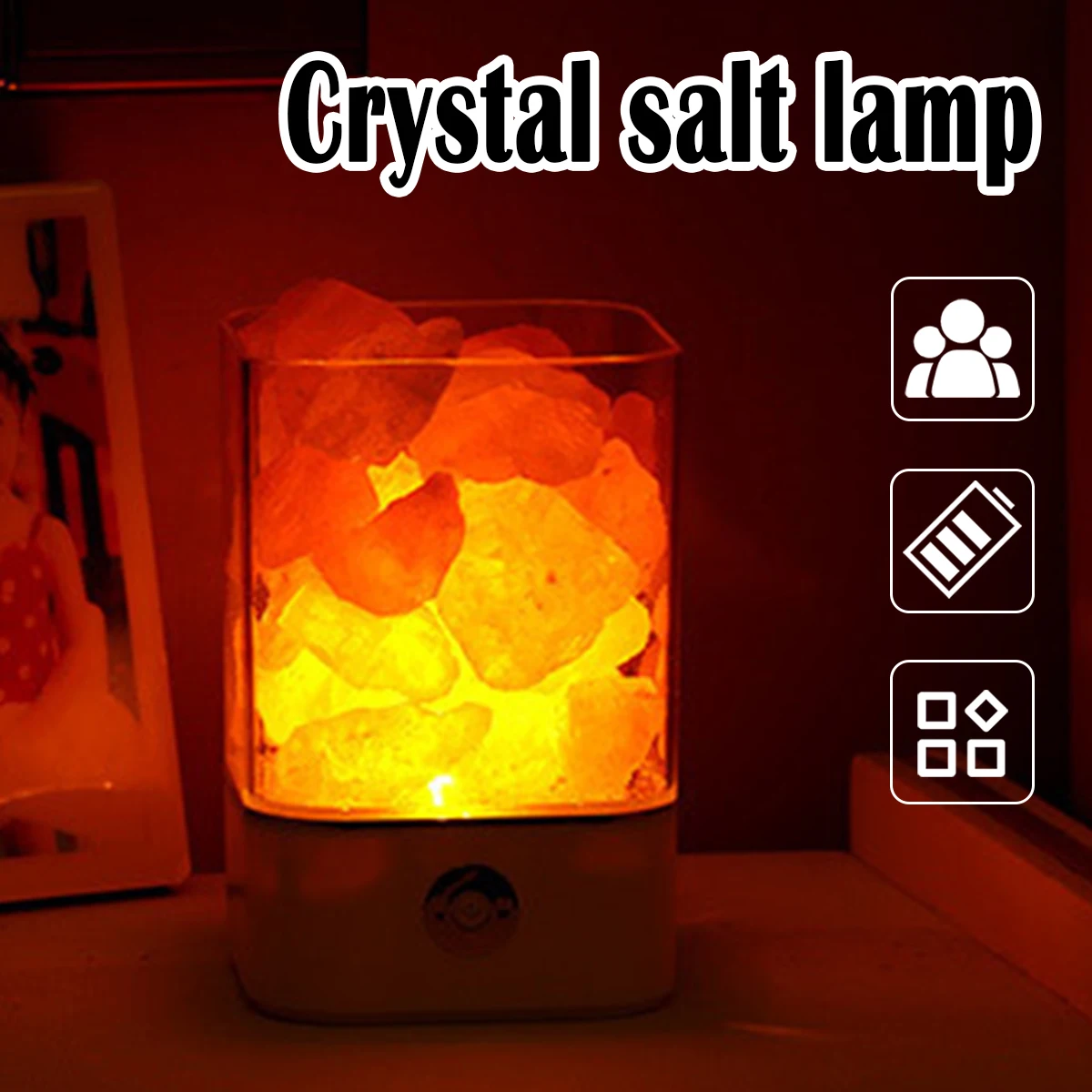 M2 M4 Himalayan Crystal Salt Lamp Bedside For & Christmas Rock Flame Purification Led Warm Table Purifier Bedroom Decor Cup With