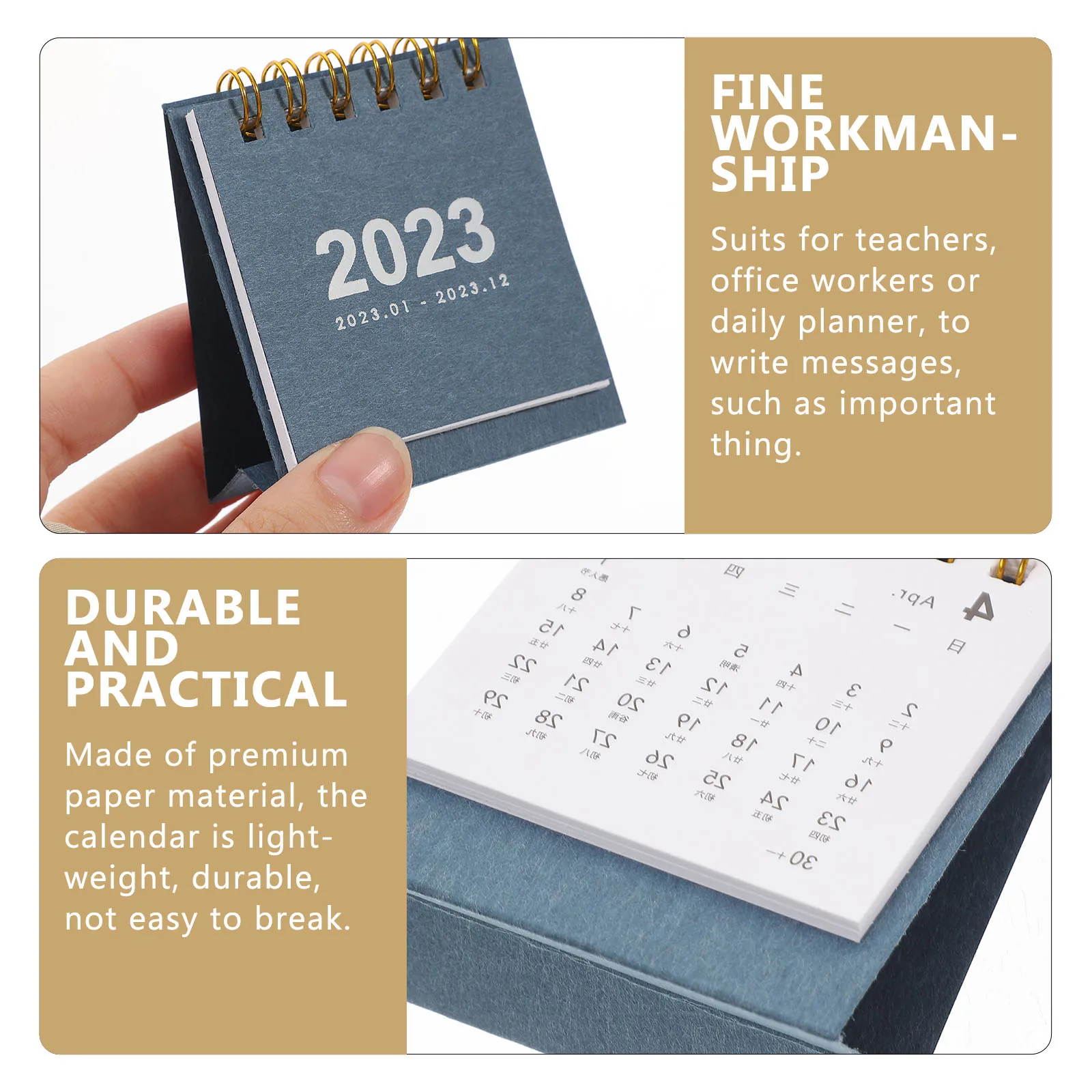 

Mini Desktop 2022 Small Paper Calendar Stand Office Planner Decorative Home Desk Calendar For Teachers Workers School