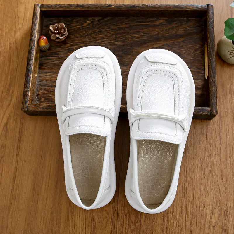 Spring Summer New Style Handmade Fairy Style Low Cut Flat Bottom Artistic Casual Shoes Nurse Shoes Fashionable Flat Footwear