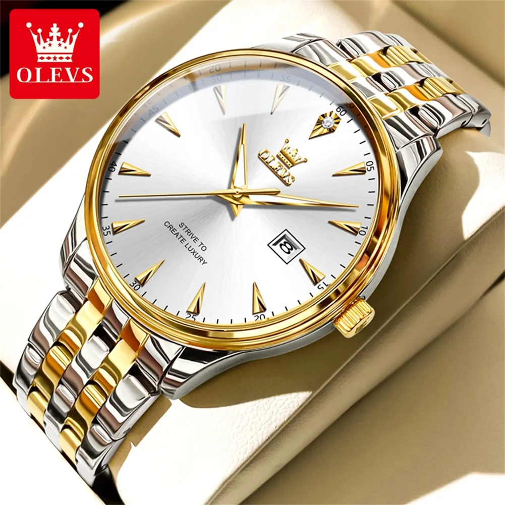

OLEVS 5598 Original Luxury Business Man Watch Calendar Waterproof Luminous Simple Dress Date Mens Quartz Wristwatch