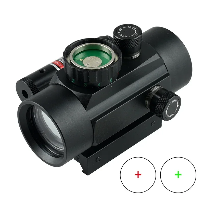 Red Dot Sight 1x40 with Laser Scope Hunting Shooting Airsoft Sight Tactical Rifle Scope Reflex Optical Riflescope Accessory