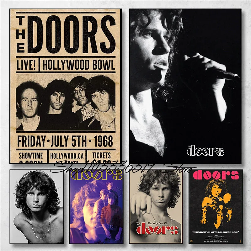 vintage Band The Very Best of The Doors with Jim Morrison  Art Poster Canvas Painting Wall Prints Picture for Room Home Decor